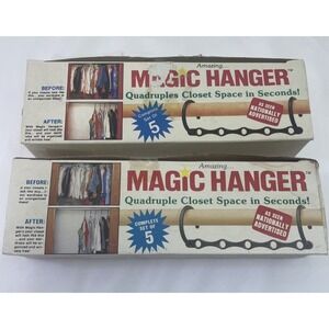 Magic Hanger Space Saving Closet Organizer Set of 10 Black Vintage Good